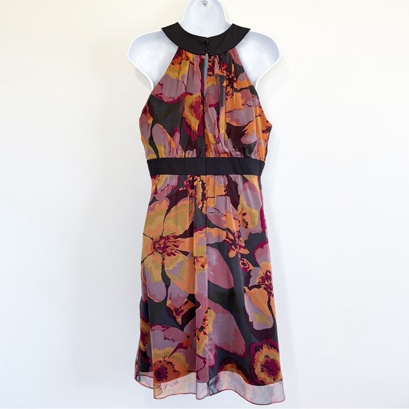 THE LIMITED Sleeveless Halter Top Dress Fall Floral Size 12 - Picture 2 of 9